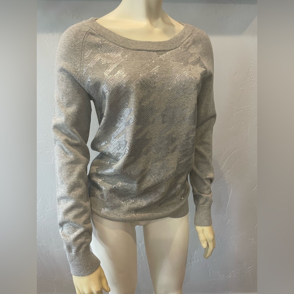 NWT retail $90 women’s banana republic 100% cotton hounds tooth sequin sweater